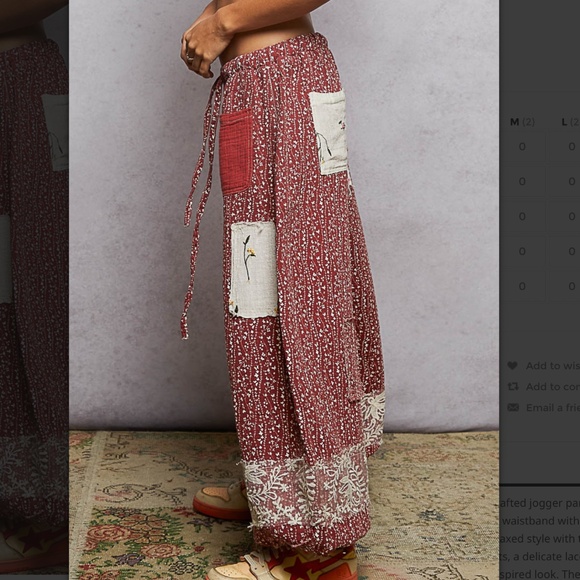 💕 POL “ Haiti ‘ POL Gauze Joggers with Embroidered Detail 64 - Picture 2 of 4